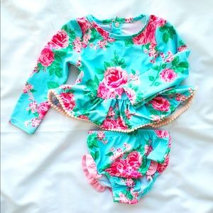 9-12M long Sleeve Swim suit baby girl